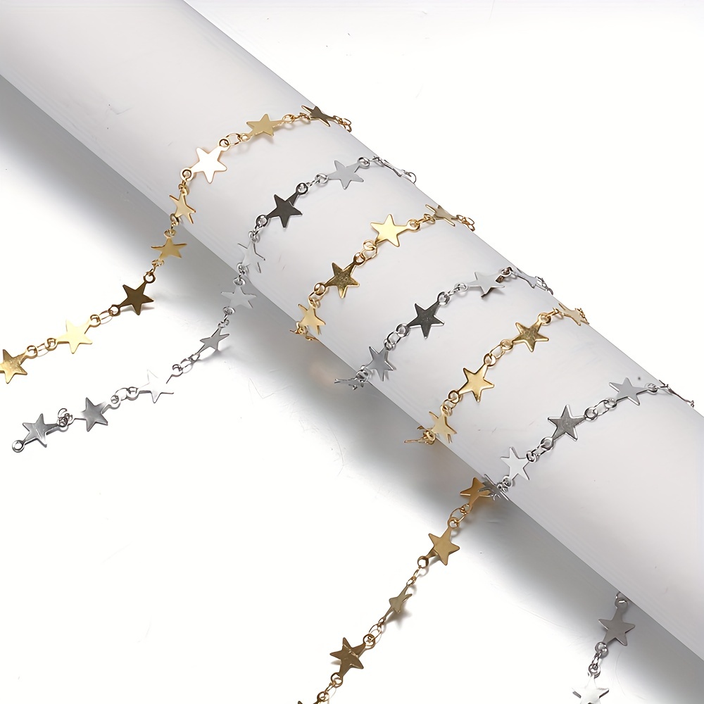 1 Meter Golden Stainless Steel Star Cable Chain for DIY